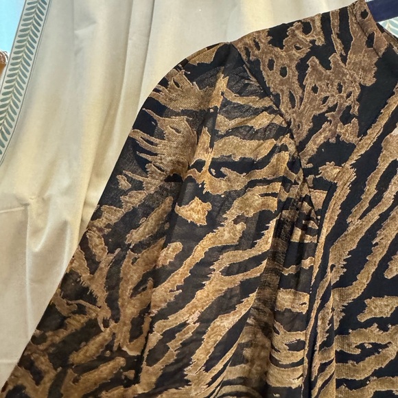 GANNI Animal Print Mini Georgette Dress NWT SZ XS  32 - Picture 6 of 11